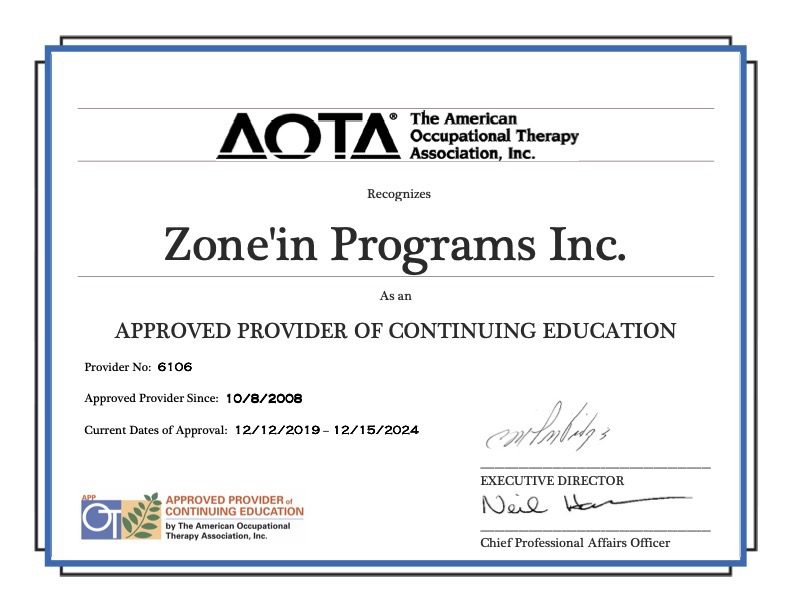 2019 APP Renewal Certificate - Zone'in Programs Inc.